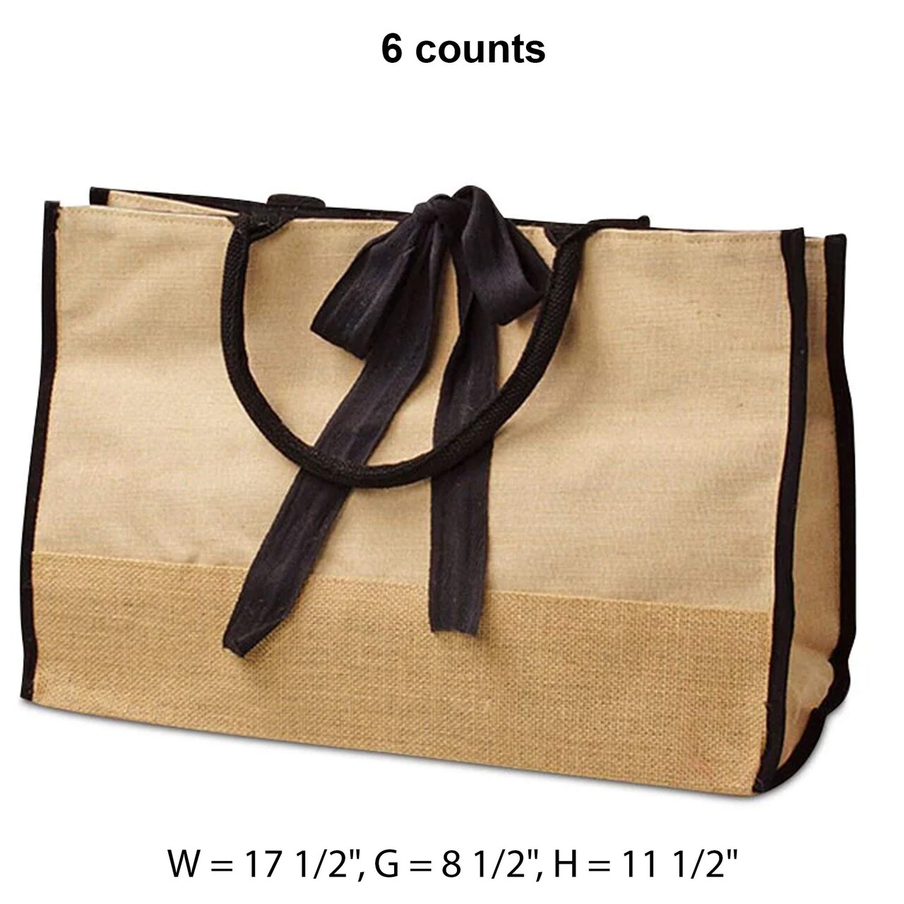 Jute Blend Tote Bag 17.5" x 8.5" x 11.5" Stylish and Eco-Friendly